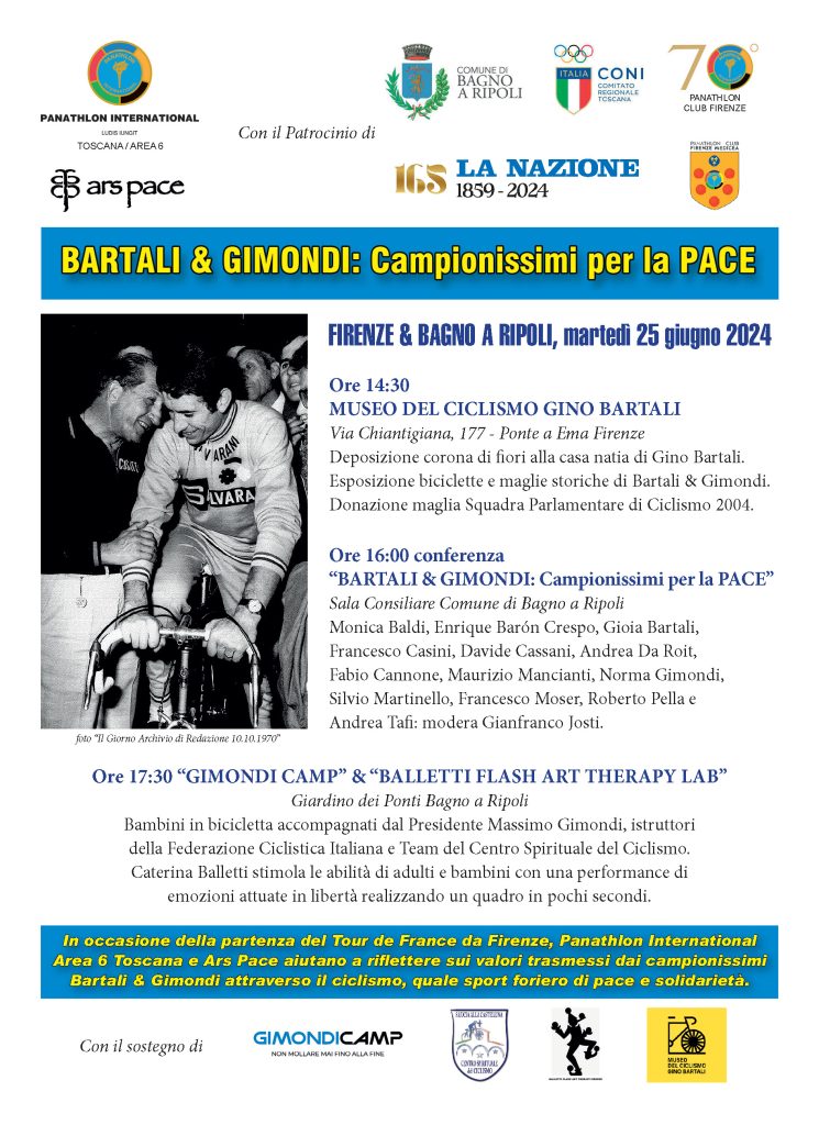 “BARTALI & GIMONDI: Campionissimi per la Pace”, Firenze